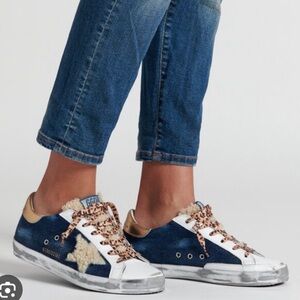 Golden Goose Superstar in denim and shearling size 37